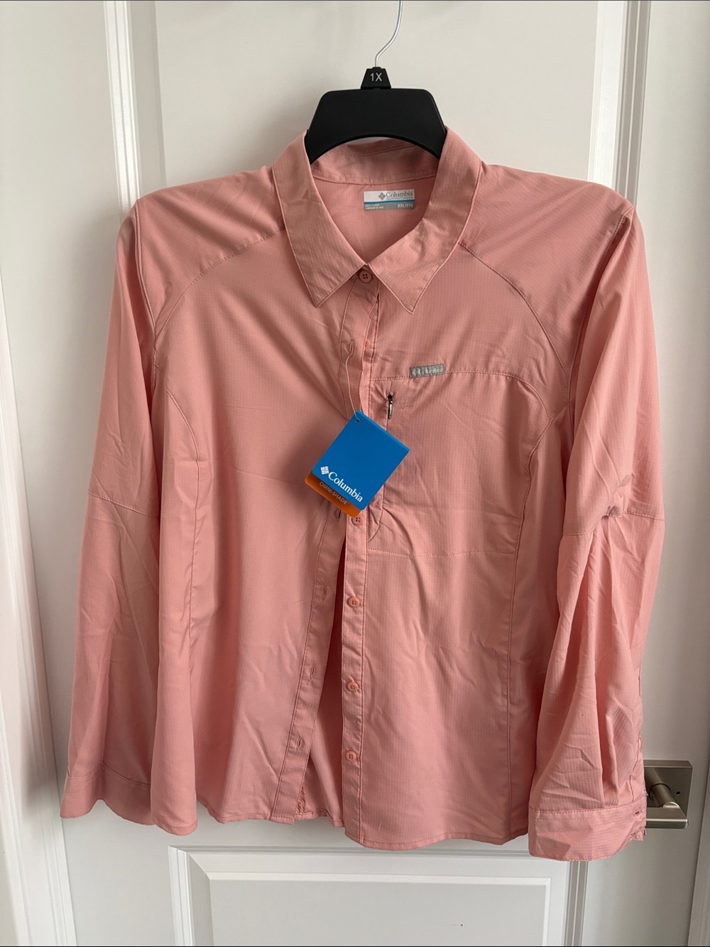 New Columbia Women’s Button-Down Performance Shirt - Coral Pink